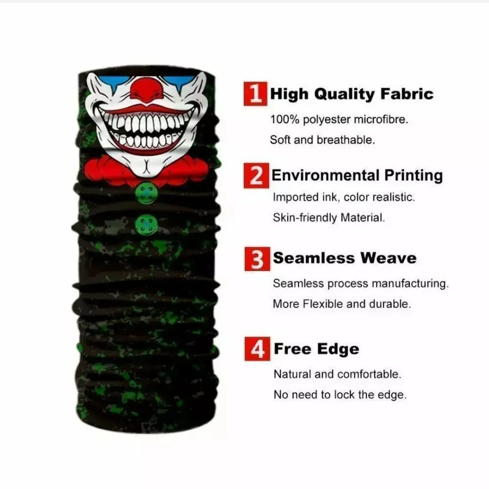Bandana Neck Gaiter Skull Face Mask Bandanas Tube Breathable Rave Face Scarf US